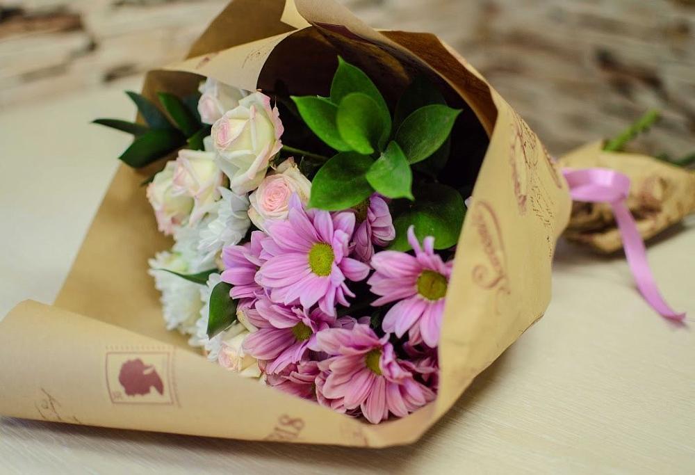 Букет цветов из: Розы и Хризантемы в Калиновской