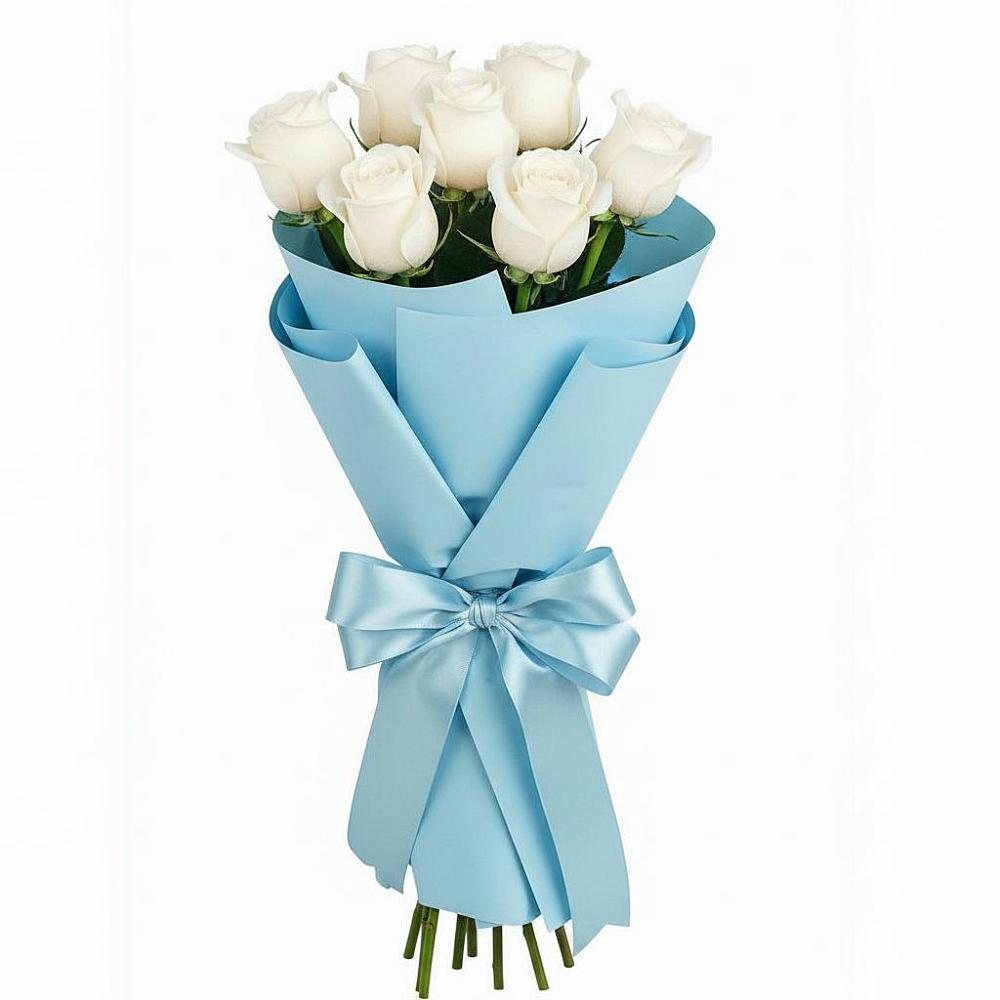 Букет 7 белых роз Проуд в Калиновской