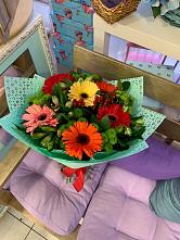 Букет цветов из:  Герберы, Хризантемы и Альстромерии #REPLACE_PRED# Калиновской