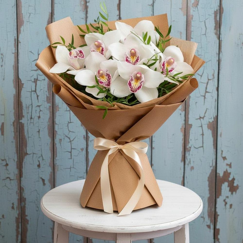 Букет цветов из: Орхидеи и Розы в Калиновской