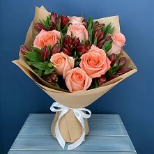 Букет цветов из:  Розы и Альстромерии в Калиновской