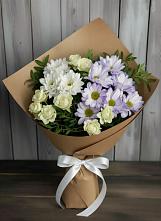 Букет цветов из:  Хризантемы и Розы в Калиновской