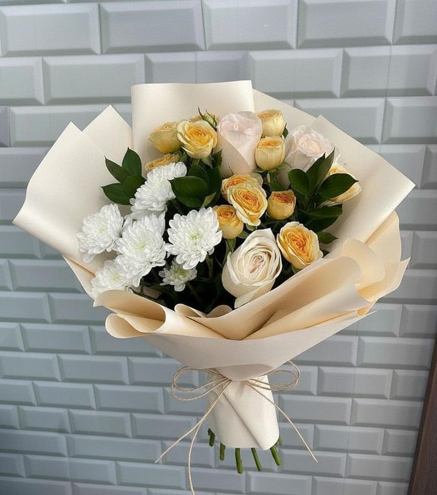 Букет цветов из: Розы и Хризантемы в Калиновской