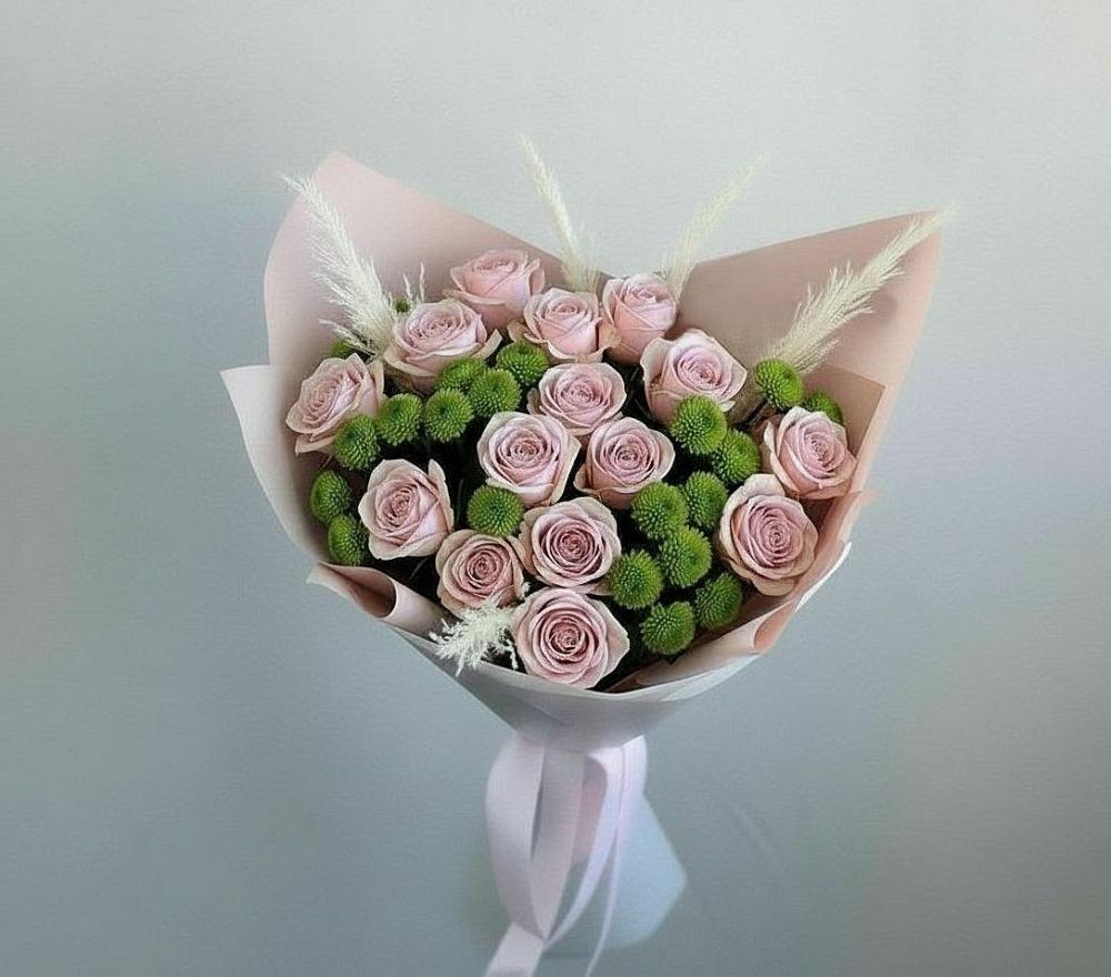 Букет цветов из: Розы и Хризантемы в Калиновской