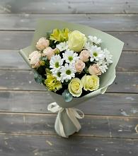 Букет цветов из:  Альстромерии, Розы и Хризантемы в Калиновской