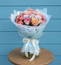 Букет цветов из:  Хризантемы и Розы в Калиновской